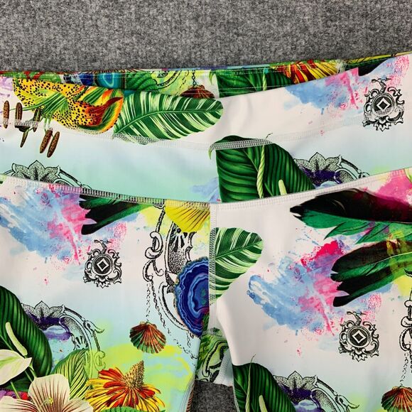 Athleta Sonar Crop Leggings Women XS Tropical Bay Leaf All Over Pull On Athletic - Picture 3 of 14
